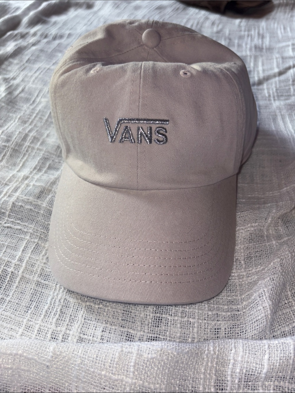 Vans Light Beige Baseball Cap with Embroidered Logo